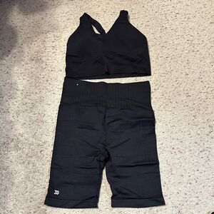 Black Active Shorts and sports bra
